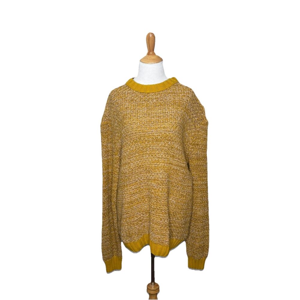 Urban Outfitters BDG Mustard Yellow Cable Knit Oversized Sweater Size Medium